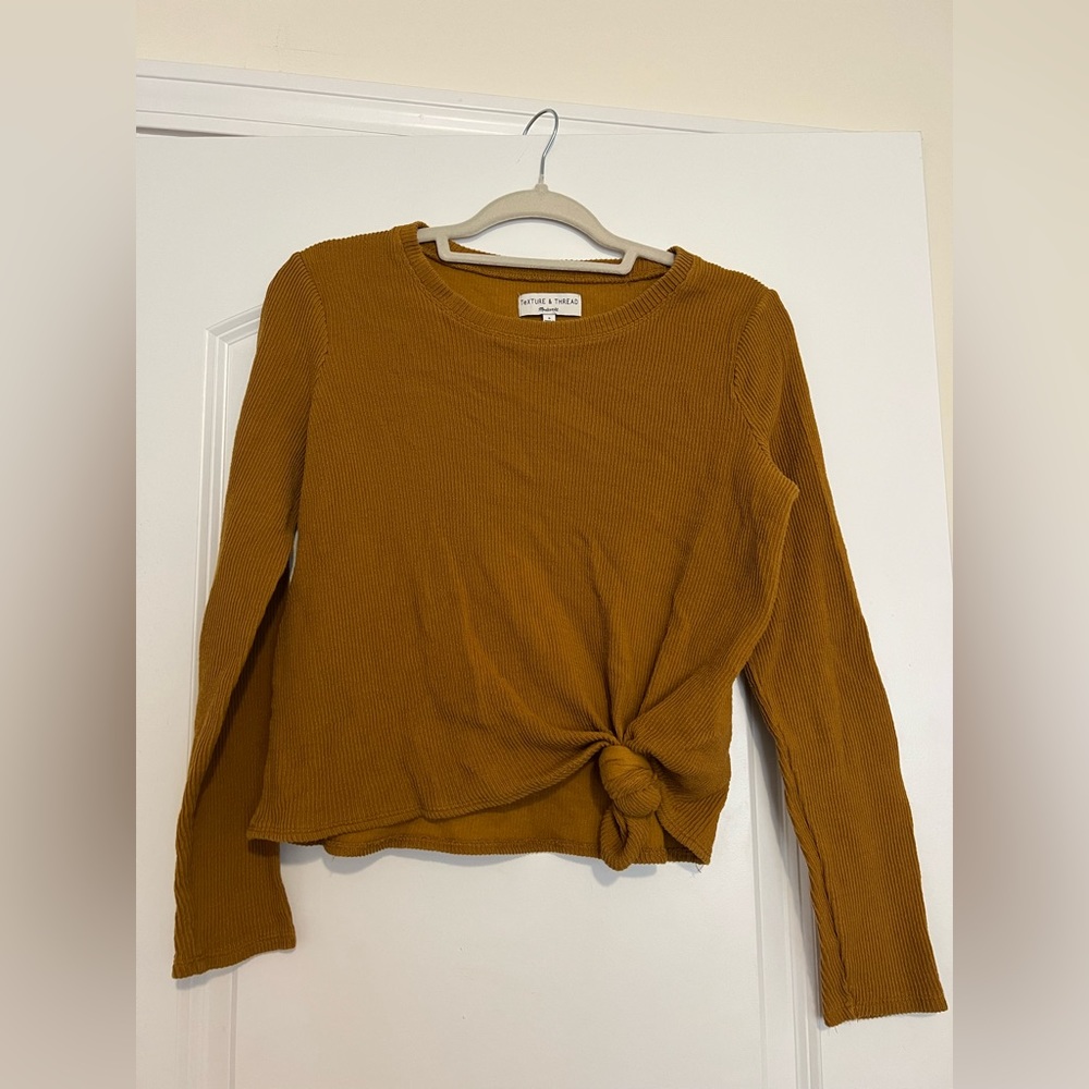 Madewell cropped burnt orange sweater